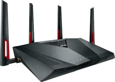 Asus RT-AC88U Drahtlos Router Wi‑Fi 5 mit 8 Anschlüssen Gigabit Ethernet