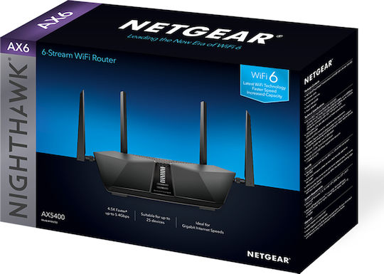 NetGear Nighthawk RAX50 Ασύρματο Router Wi‑Fi 6 με 4 Θύρες Gigabit