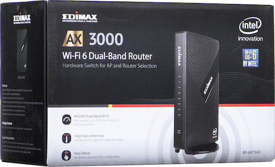 Edimax BR-6473AX Drahtlos Router Wi-Fi 6 mit 4 Anschlüssen Gigabit Ethernet