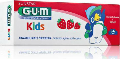 GUM Kids Βρεφική Οδοντόκρεμα για 2+ Χρονών με Γεύση Φράουλα 50ml