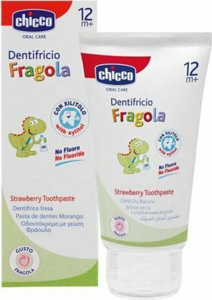 Chicco Baby Toothpaste for 1+ Years with Strawberry Flavor Fluoride-Free 50ml