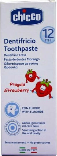 Chicco Baby Toothpaste for 1+ Years with Strawberry Flavor Fluoride-Free 50ml