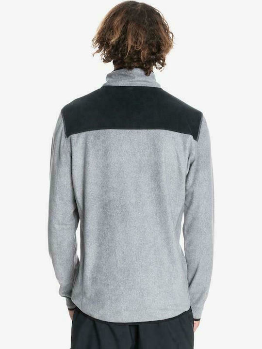 Quiksilver Aker Herren Langarmshirt Ausschnitt mit Reißverschluss Gray