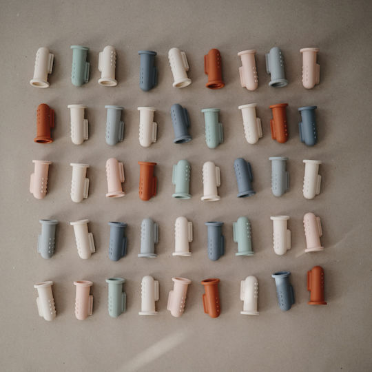Mushie Set Baby Finger Toothbrushes For 0m+ 2 Pieces Stone / Tradewinds