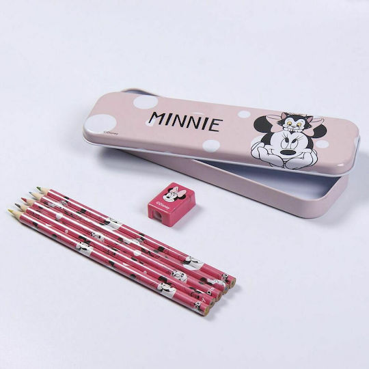 Cerda Minnie Kids Stationery Set with Pencil, Sharpener, Eraser, Notepad and Pencil Case 16pcs