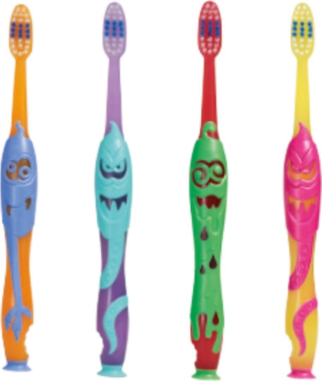 Elgydium Kids Monster Souple Soft Baby Toothbrush for 2+ Years Red / Green