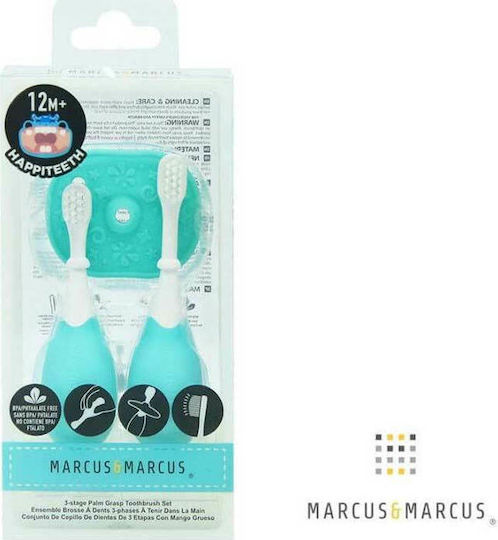 Βρεφική Οδοντόβουρτσα Σιλικόνης 3 Σταδίων Marcus Μπλε 3+