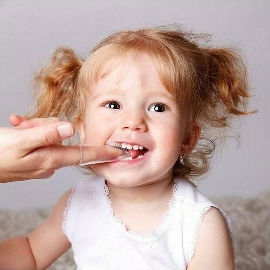 Babyono Бебешка Четка За Зъби За Пръст За 0м+ Синя