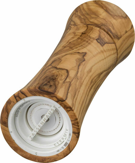 Zassenhaus Frankfurt Olive Wood Manual Wooden Salt Mill 18cm Brown