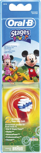 Oral-B Replacement Heads for Electric Toothbrush Stages Power 2 Pieces for 3+ Years Princesses