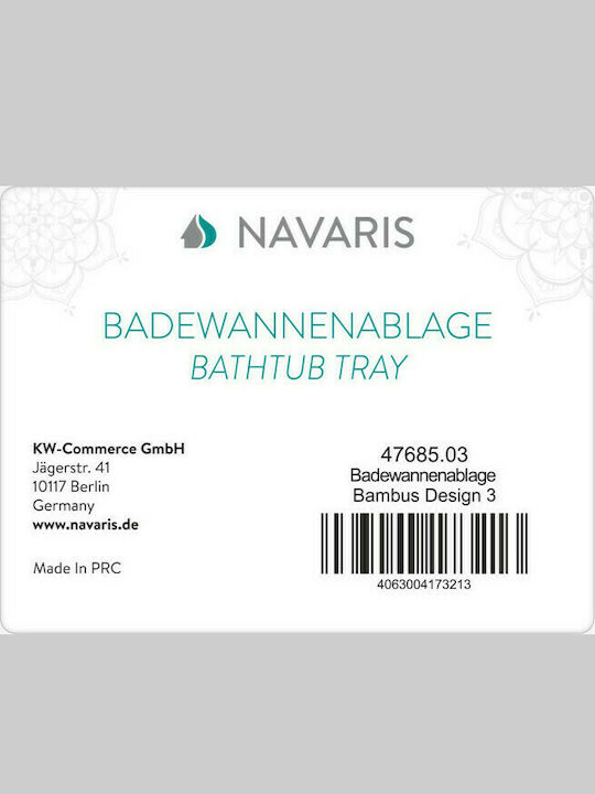 Navaris Rectangle Bed tray of Bamboo In White Colour 47685.03 1pcs