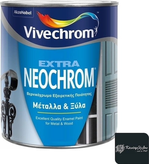 Vivechrom Βερνικόχρωμα Διαλύτου Extra Neochrom 0.75lt Μαύρο Ματ