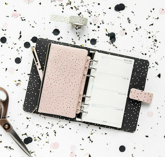Filofax Φάκελος με Φερμουάρ για Χαρτί A4 Ροζ Organiser Confetti