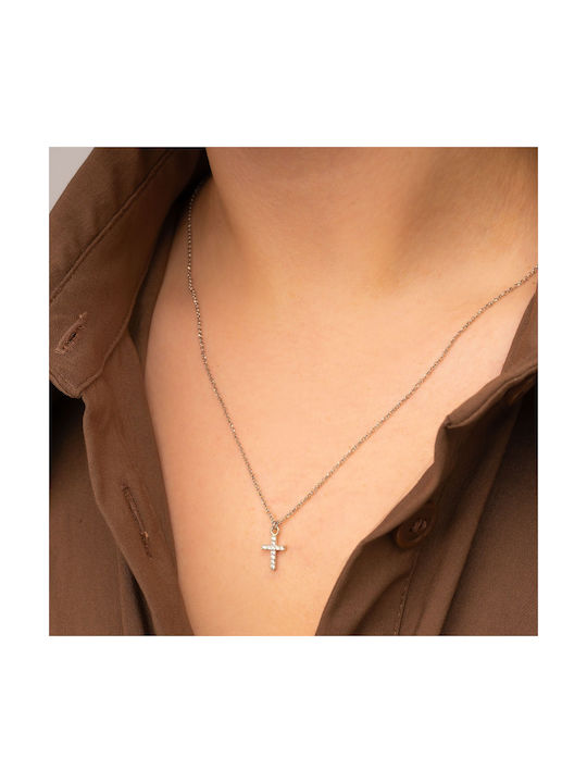 Excite-Fashion Women's Cross from Silver with Chain