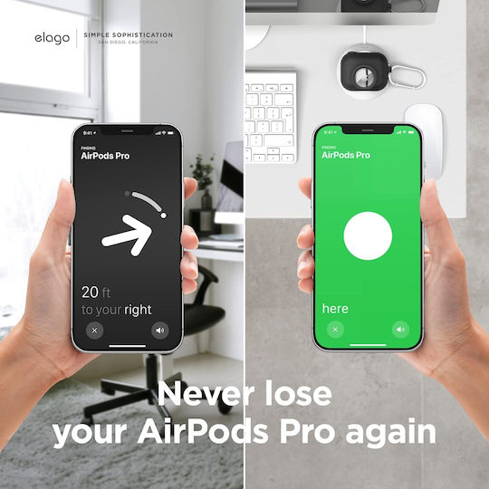 Elago AT Snapshot Silicone Case with Keychain Black for Apple AirPods Pro