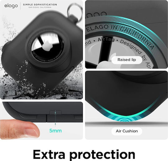 Elago AT Snapshot Silicone Case with Keychain Black for Apple AirPods Pro