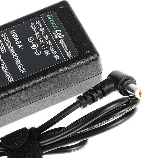 Green Cell PRO Laptop Charger 65W 19V 3.42A for Acer with Detachable Power Cord