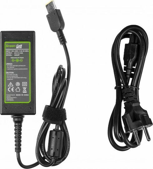 Green Cell Laptop Charger 45W 20V 2.25A for Lenovo with Detachable Power Cord