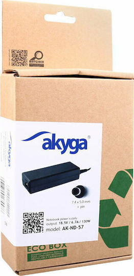 Akyga Laptop Charger 130W 18.5V 6.7A for Dell without Power Cord