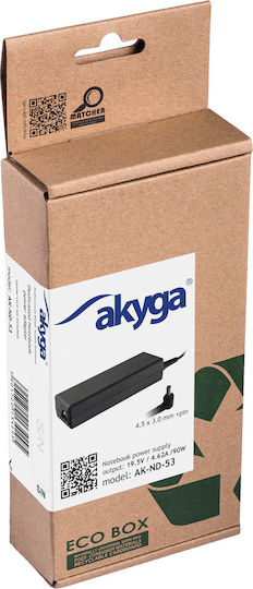Akyga Φορτιστής Laptop 90W 19.5V 4.62A για Dell χωρίς Καλώδιο Τροφοδοσίας