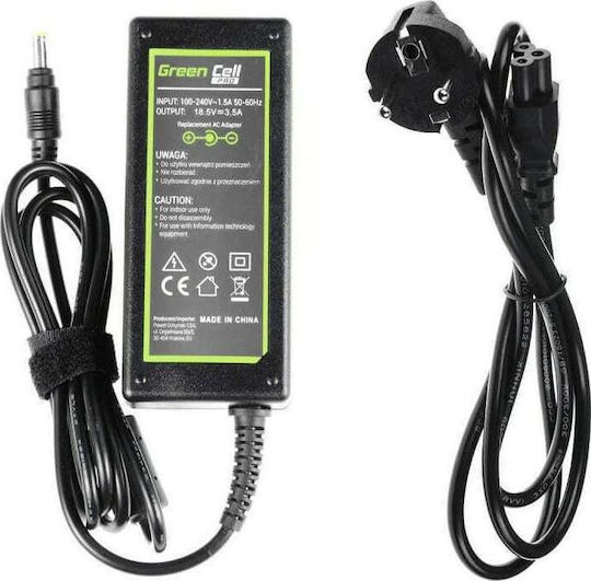 Green Cell Pro Laptop Charger 65W 18.5V 3.5A for HP with Detachable Power Cord