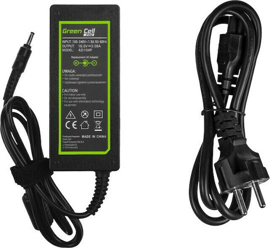 Green Cell Φορτιστής Laptop 60W 19.5V 3.08A για Asus με Αποσπώμενο Καλώδιο Τροφοδοσίας