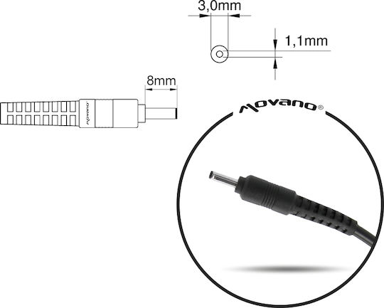 Mitsu Φορτιστής Laptop 65W 19V 3.42A για Acer με Αποσπώμενο Καλώδιο Τροφοδοσίας