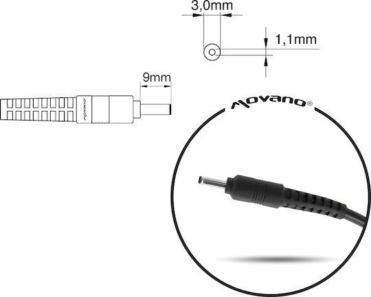 Mitsu Φορτιστής Laptop 40W 19V 2.1A για Samsung με Αποσπώμενο Καλώδιο Τροφοδοσίας