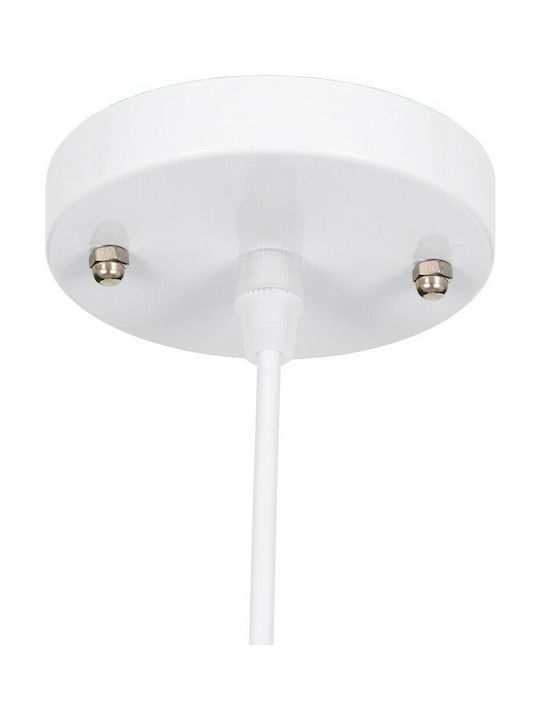 GloboStar Single-Light Kids Ceiling Light Hanging Made of Metal with E27 Socket White-Black 10.5x13.5cm