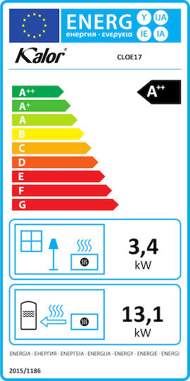 Kalor Cloe 17 Σόμπα Pellet Καλοριφέρ 16.5kW Μαύρη