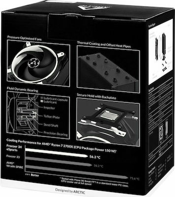 Arctic Freezer 34 eSports Ψύκτρα Επεξεργαστή για Socket AM4/AM5/115x Λευκή