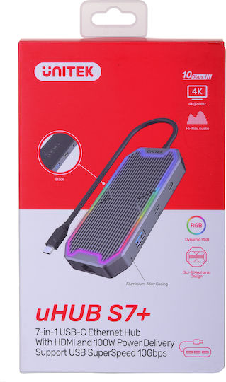 Unitek USB-C Docking Station with HDMI 4K PD Ethernet Gray (D1029A)