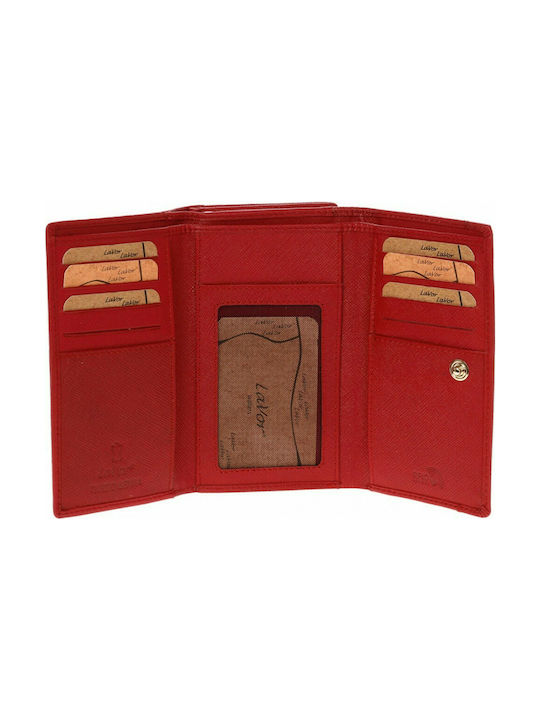 Lavor Μεγάλο Δερμάτινο Γυναικείο Πορτοφόλι με RFID Κόκκινο