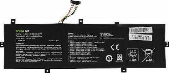 Green Cell Compatible Battery for Asus Zenbook UX430/UX430U/UX430UA/UX430UN with 3400mAh