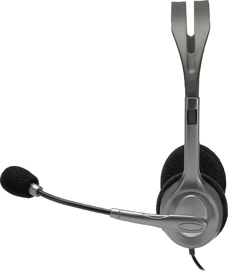 Logitech H110 On Ear Multimedia Headphone with Microphone 3.5mm Jack Gray