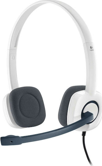 Logitech H150 Auf dem Ohr Multimedia-Headsets mit Mikrofon und Verbindung 3,5 mm Klinke in Weiß Farbe