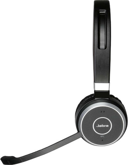Jabra Evolve 65 MS Stereo Ασύρματα On Ear Multimedia Ακουστικά με μικροφωνο και σύνδεση Bluetooth / USB-A