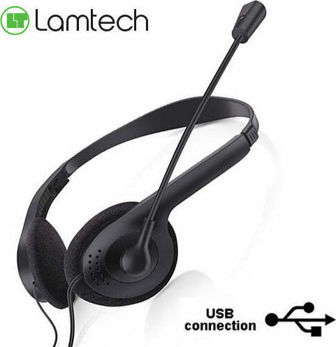 Lamtech Over Ear Multimedia Ακουστικά με μικροφωνο και σύνδεση USB-A LAM021400