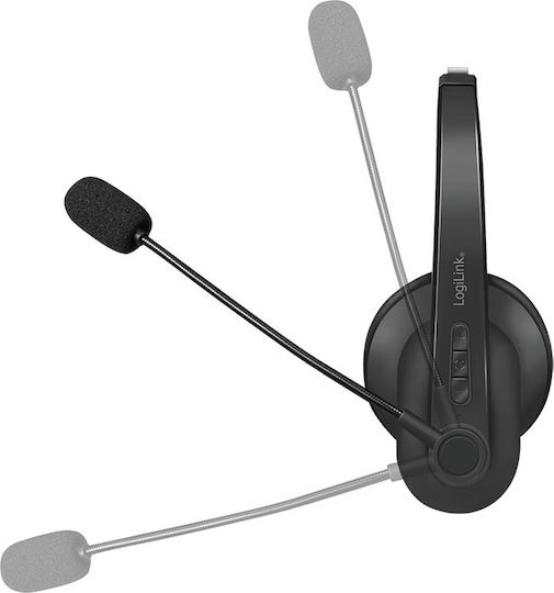 LogiLink BT0059 Drahtlos Auf dem Ohr Multimedia-Headsets mit Mikrofon und Verbindung Bluetooth in Schwarz Farbe