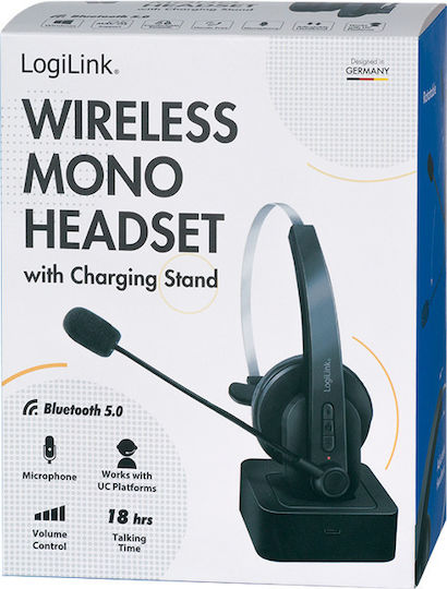 LogiLink BT0059 Drahtlos Auf dem Ohr Multimedia-Headsets mit Mikrofon und Verbindung Bluetooth in Schwarz Farbe