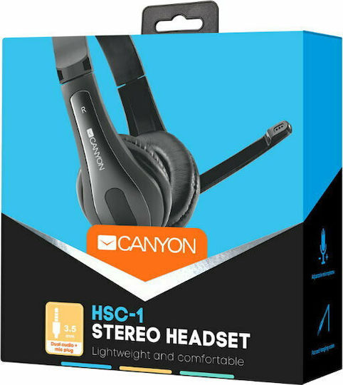 CNS-CHSC1B On Ear Multimedia Headset with Microphone and 3.5mm Jack Connection