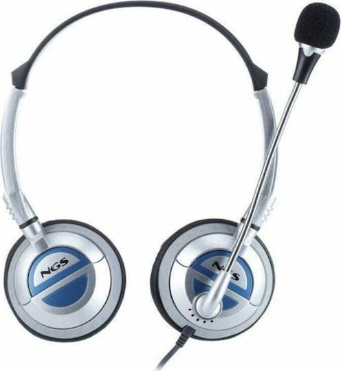 NGS MSX6 Pro On Ear Multimedia Headphone with Microphone 3.5mm Jack Silver