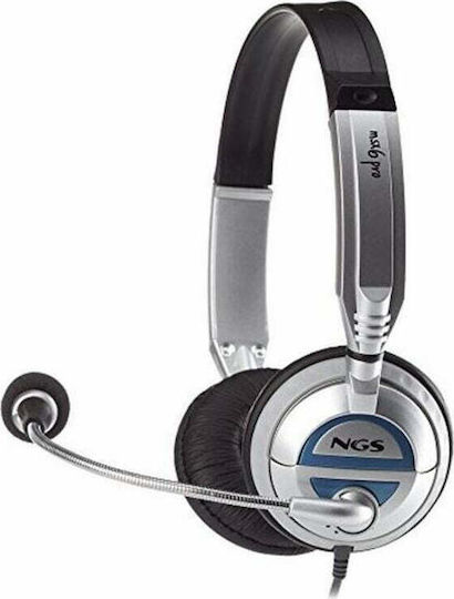 NGS MSX6 Pro On Ear Multimedia Headphone with Microphone 3.5mm Jack Silver
