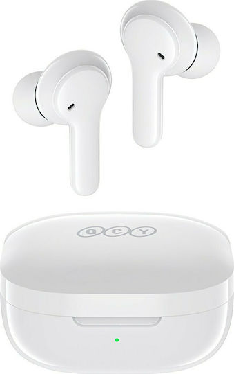 QCY T13 In-ear Bluetooth Handsfree Ακουστικά με Αντοχή στον Ιδρώτα και Θήκη Φόρτισης Λευκά