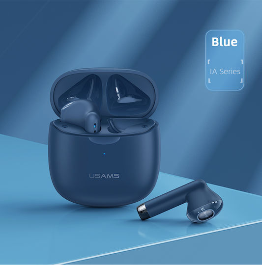 Usams IA04 Ohrstöpsel Bluetooth-Freisprecheinrichtung Kopfhörer mit Ladeetui Blau