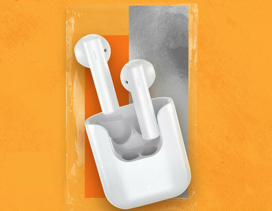 QCY T12 Earbud Bluetooth Handsfree Căști cu Carcasă de Încărcare Alb