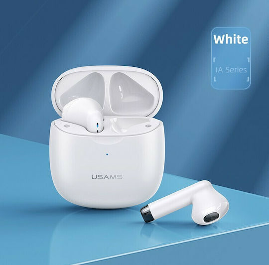 Usams IA04 Ohrstöpsel Bluetooth-Freisprecheinrichtung Kopfhörer mit Ladeetui Weiß