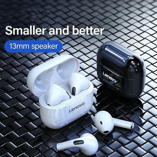 Lenovo LivePods LP40 Earbud Bluetooth хендсфри Слушалки с Устойчивост на Пот и Кутийка за Зареждане Бял