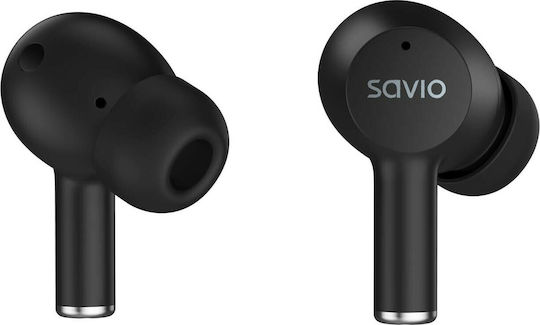 Savio ANC-102 In-ear Bluetooth Handsfree Earphones with Charging Case Black