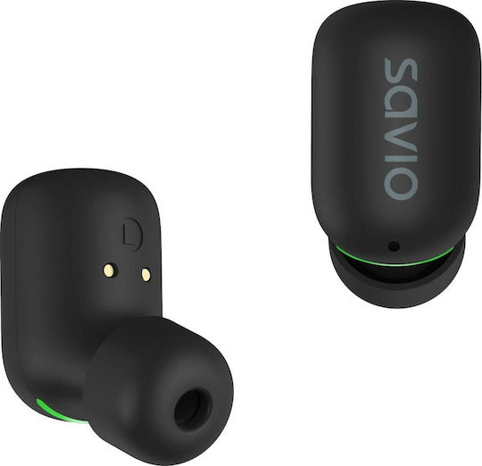 Savio TWS-09 In-ear Bluetooth Handsfree Ακουστικά με Θήκη Φόρτισης Μαύρα